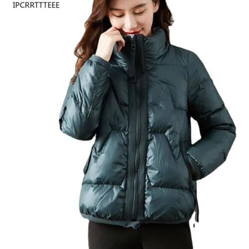 New Autumn Winter Women Ultra Light Down Jacket Stand Collar Coat Jackets Casual Parkas Bread Collar Warm Jacket
