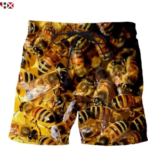 Men Shorts Little Bee Funny Honey 3D Print Shorts Men/Women Streetwear Harajuku Style Summer Sale Shorts S227