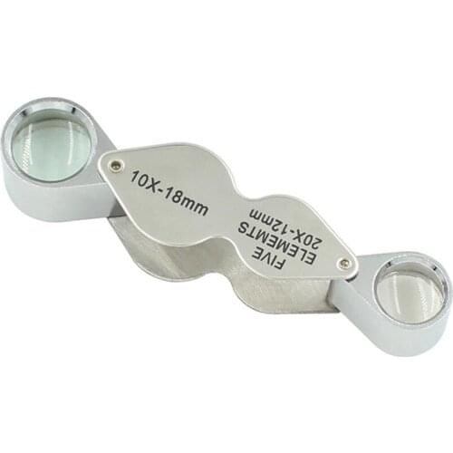 10x 20x Foldable Magnifier Crafts Identification Magnifying Tools Loupe Double Glass Lens Magnifiers Elderly Reading Helper