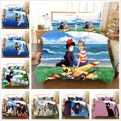 Kikis Delivery Service Home Textile Pillow Case 3D Bed Linen Duvet Covers Comforter Bedding Sets Bed Set Home Decor Bedding