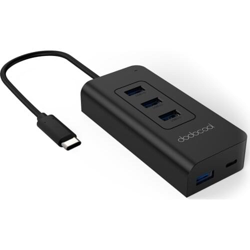 Dodocool USB-C to SuperSpeed 4-Port USB 3.0 Hub with USB Type-C Input Charging Port Power Delivery for Laptop MacBook
