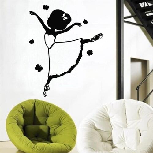Little Ballerina Girl Wall Sticker Dance Pose Ballet Studio Classroom Nursery Interior Vinyl Art Murals Kids Children Room Decor
