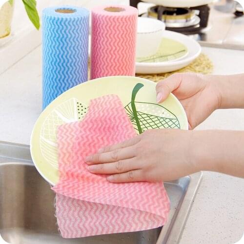 High Efficient Washing Dish Towel Non-Woven Fabric, Magic Kitchen Cleaning Cloth Non-stick Oil Wiping Rags Towel Bag