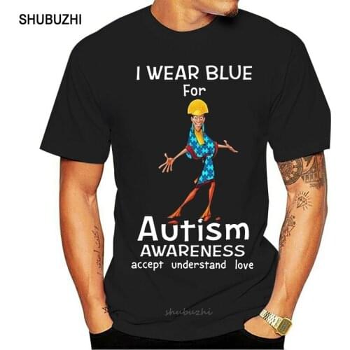 I Wear Blue For Autism Kuzco T-Shirt men cotton tshirt summer brand teeshirt euro size