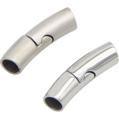 20pcs/lot engrave logo hole:6.2/7.2mm Jewelry Clasps Strong Magnetic Clasp Stainless Steel End Clasp Connector for Flat Leather