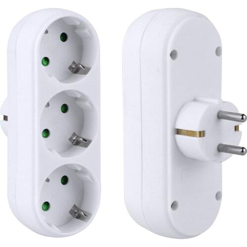European Standard Socket Round Plug 2/3 Holes Socket With Switch On Off 3-way Socket Outlet with Switch 230 V EU Sockets