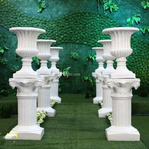 Gold White Plastic Roman Columns Road Cited For Wedding Favors Party Decorations Hotels Shopping Malls Opened Welcome Road Lead