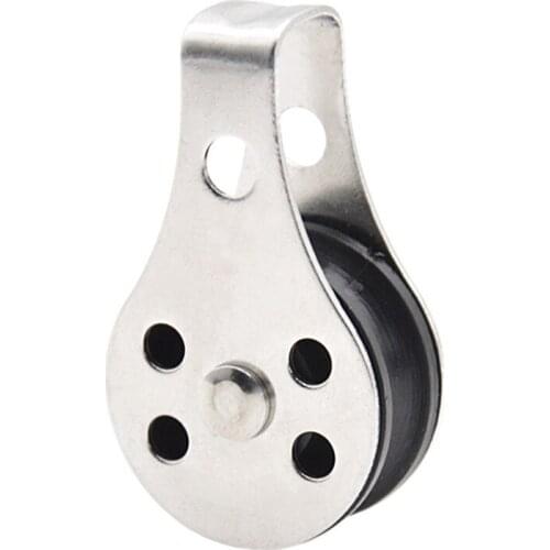 1PCS 316 Stainless Steel Pulley 45mm Blocks Rope Marine Hardware for Kayak Canoe Boat Anchor Trolley Kit 2mm to 6mm Rope