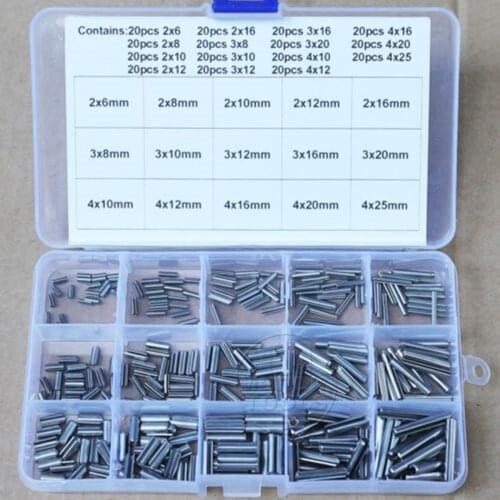 300Pcs 304 Stainless Steel 2 3mm 4mm Split Spring Dowel Tension Roll Pins Kit