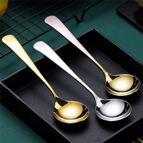 304 Stainless Steel Dinnerware Set Spoon Tea Spoon Dessert Coffee Ice Cream Spoons Kitchen Accessories Bar Tools New Long Handle