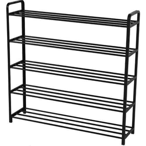 4/5 Tiers Steel Pipe Dustproof Shoe Rack Storage Organizer Easy Installation Shoes Space-saving Stand Cabinet Shelf 20 Pairs