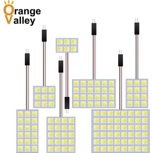 50pcs Festoon T10 6 9 12 15 18 24 48 LED 5050 SMD Car Auto Interior Reading Door Lights Panel Dome Lamp Bulb BA9S 3 Adapters