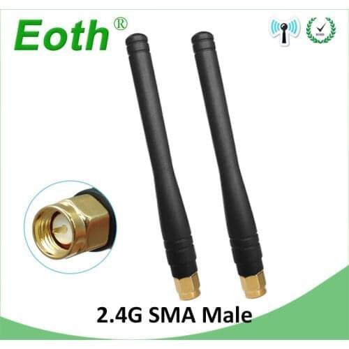 50pcs Wholesale 2.4GHz Antenna WIFI 3dbi SMA Male connector Aerial 2.4 ghz antena wi fi antenne White for Wireless wi-fi Router