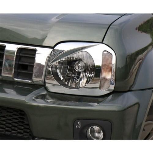 Auto Car Front Head Light Lamp Guards Protective Cover Frame Trim For Suzuki Jimny 2007-2015 Car Styling Chrome ABS
