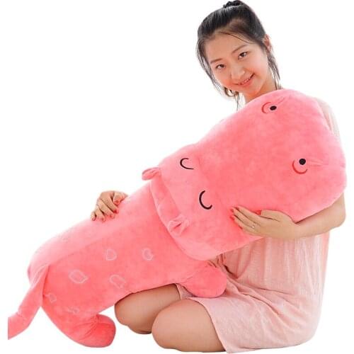 Large hippo plush pillow doll kawaii stuffed animals hippos toy pillow wedding decoration birthday gift 35inch 90cm
