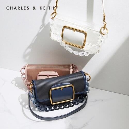 CHARLES&KEITH New Arrival for Summer 2021 CK2-20270695 Ladies transparent baguette one-shoulder armpit bag