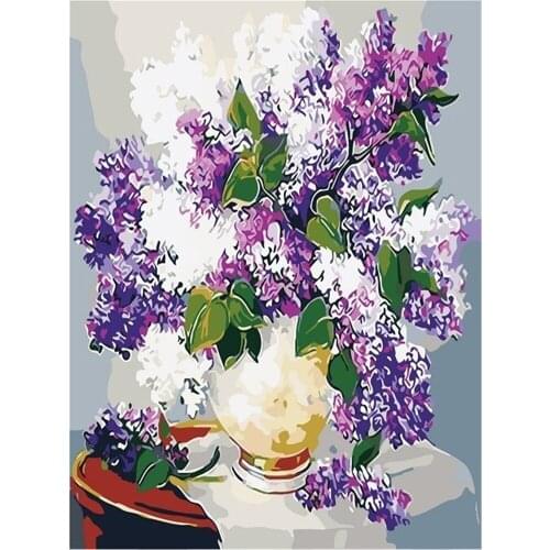 Flower Vase Printed Fabric 11CT Cross Stitch Patterns Embroidery DMC Threads Handiwork Handmade Craft Painting Room Counted