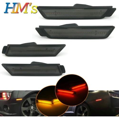 For Chevrolet Chevy Camaro 2010 2011 2012 2013 2014 2015 Car Front Amber Rear Red Side Marker Lamps Turn Signals SMD LED Lights