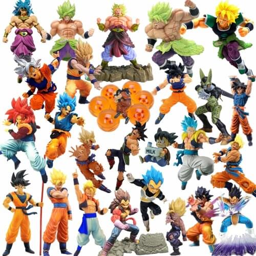 Dragon Ball Z Action Figures DBZ Goku Gohan Vegeta Broly Model Anime Dragon Ball Super Crystal Balls Figurine Collectible Toy