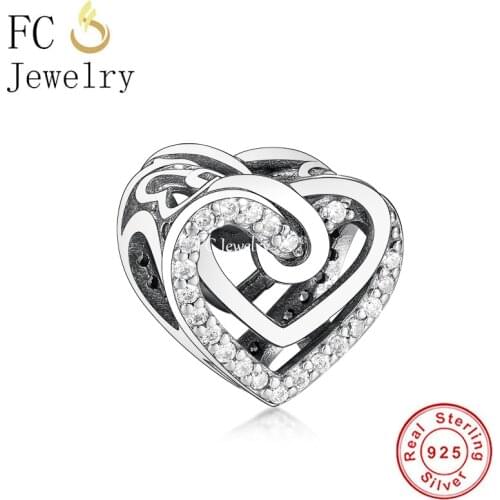 FC Jewelry Fit Original Charm Bracelet 925 Sterling Silver Infinity Love Heart Bead For Making Women Valentine Berloque 2021 New