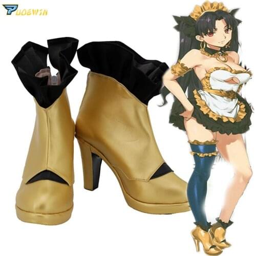 FGO Fate Grand Order Ishtar Cosplay Shoes High Heel Golden Boots Custom Made