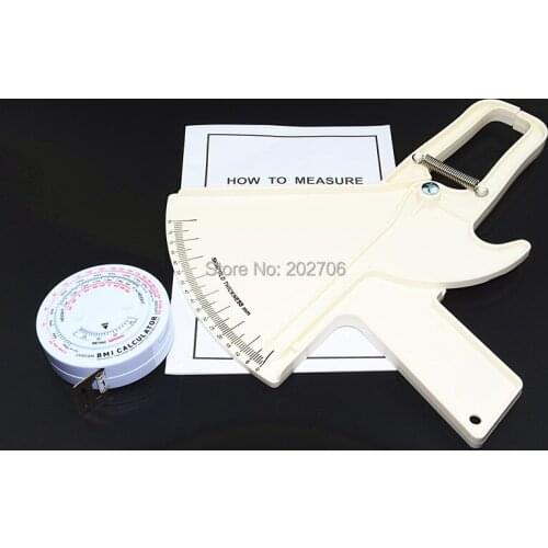 Hot sale! Free shipping! Body fat Caliper (skin fold caliper)+ BMI calculator (BMI body measure tape)