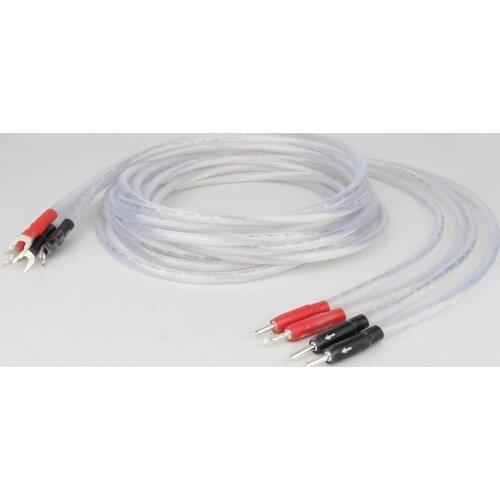 Hifi Audio OCC Silver Plated Speaker Cable Hi-end Silver Plated Connector Interconnect Cable Audiophile Loudspeaker Cord