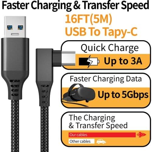 For Oculus Quest 2 Link Cable 5M USB 3.0 Quick Charge Cables For Quest 2 VR Data Transfer Fast Charges VR Headset Accessories