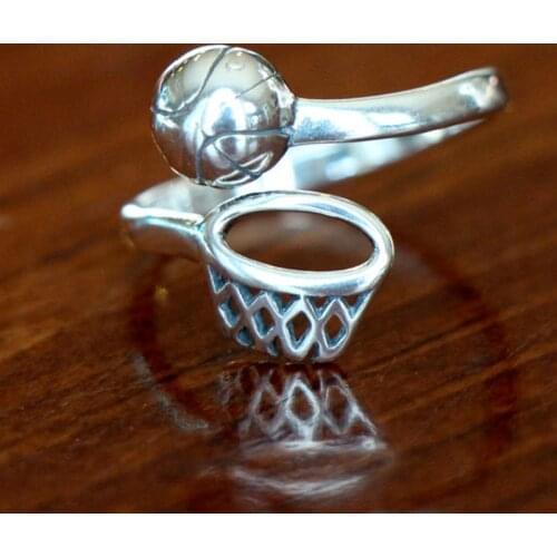 Basketball Ring Adjustable Sports Jewelry Gift Idea