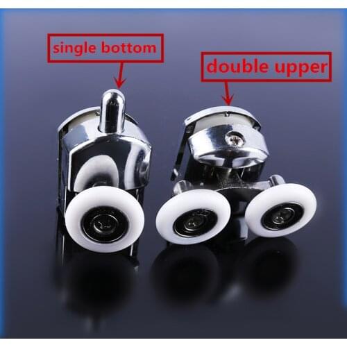4pcs/set 23/25/27mm shower Pulley Wheels Brass Zinc Alloy Bearing Hardware Sliding Door Roller Shower Room Cabin Accessories