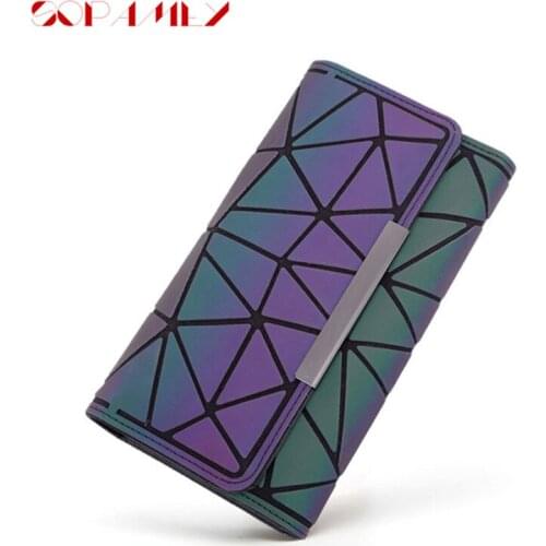 Fashion Women Wallet Purses Geometric Luminous Wallet Clutch Female Hand bag Long Standard Wallets Money Bag Card Holder Purse