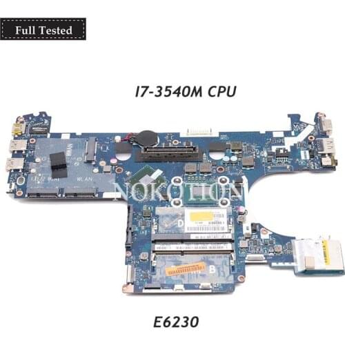 NOKOTION For DELL E6230 Laptop Motherboard CN-09G8F8 09G8F8 9G8F8 HM77 With SR0X8 I7-3540M CPU LA-7731P full tested