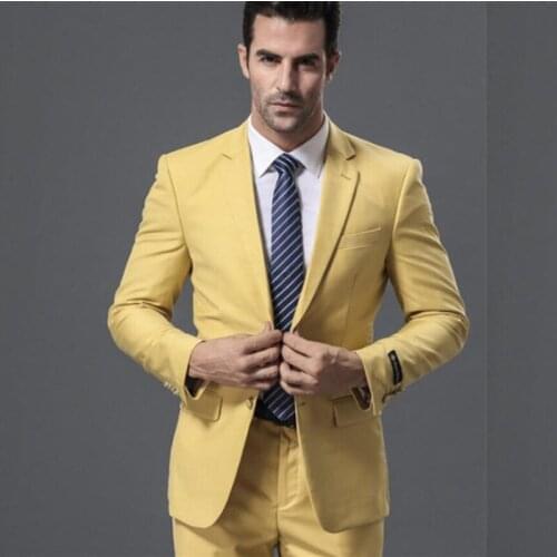 Slim Fit Groom Wear costume homme Tuxedos Notched Lapel Mens Wedding Suits Prom Suits Formal Suits Two Pieces(Jacket+Pants)