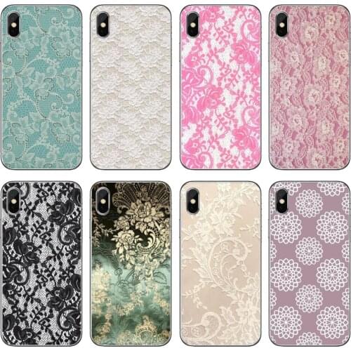 Pastel-Pink-White-Burlap-Laces For Xiaomi mi Redmi Note 3 4 4X 5 6 7 8 8t 9 9s 9t 10 pro lite Phone Covers