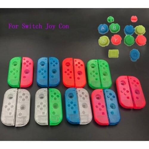 10sets Plastic Joy Con Housing Case Cover For Nintendo Switch Clear Custom Controller Shell Colorful Buttons