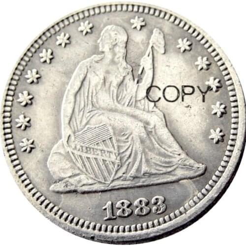USA 1883 Seated Liberty Quarter Dollars Silver Plated 25 Cents Copy Coin