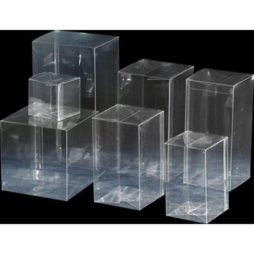 50Pcs Clear Plastic Packaging Box Transparent PVC box for Model/Jewelry/Candy/Cosmetic Rectangle Gift Boxes small/large 10/22