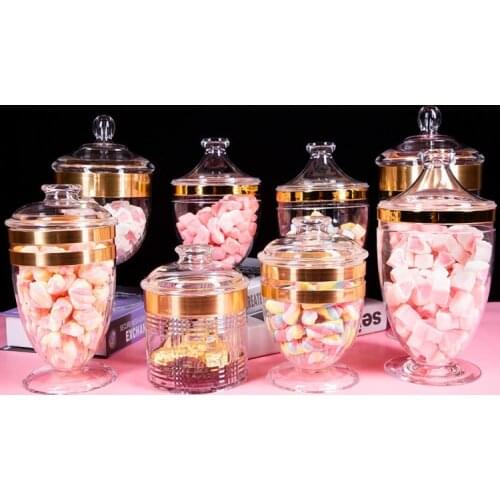 Transparent Acrylic Storage Jar Snacks Nut Can Chocolate Candy Pot Tea Canister Plastic Storage Jars with Lid Spice Organizer