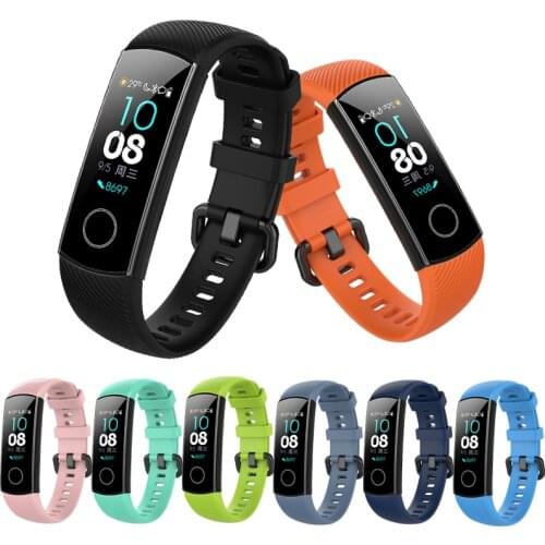 Soft Silicone Watchband For Huawei Honor Band 4 5 Sport Smart Accessories Wristband Strap For Honor Band 5 Bracelet Replacement