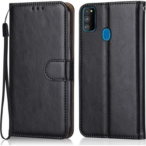 Folio Luxury Leather Case for On Samsung Galaxy M30s M307 M307F SM-M307F 6.4'' Wallet Stand Flip Case Phone Bag with Strap