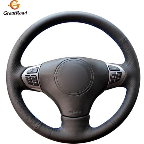 Hand-stitched Black PU Artificial Leather Car Steering Wheel Cover for Suzuki Grand Vitara 2007-2013