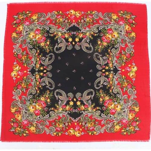 Russian square scarf ethnic style retro female autumn and winter cotton scarf ladies wrap head shawls and wraps women foulard