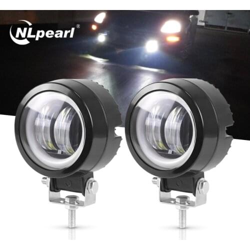 NLpearl 2x 20W 6D LED Bar OffRoad 12V 24V Waterproof LED Angel Eyes Light Bar for Suv Truck Boat 4x4 Motorcycle Led Work Light