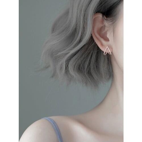 Todorova Minimalist Geometric Cubic Zirconia Earrings For Women Fashion Simple Triangle Girl Earing Female Jewelry Accessories