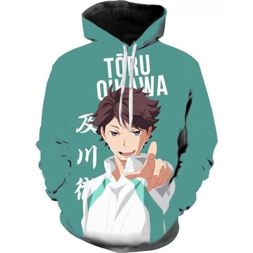 Anime Haikyuu Hoodie Sweatshirt Cosplay Hoody Hinata Shouyou Hooded Hoodies Volleyball Uniform Oikawa Tooru Pullover Tops Boys
