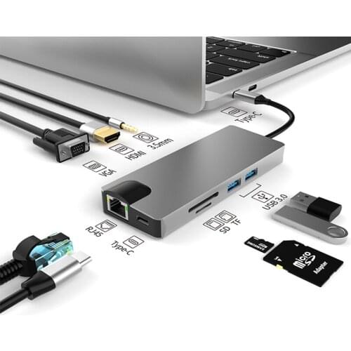 USB C HUB Type C To 4K HDMI PD 87W Adapter RJ45 For MacBook Pro Huawei Mate USB Splitter USB HUB 3 0 For Type C Laptop