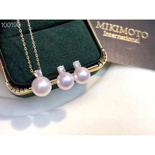 D505 Pearl Set Fine Jewelry 7-8.5mm Natural Ocean Sea Water Japan Akoya Pearls Jewelry Sets for Women Presents