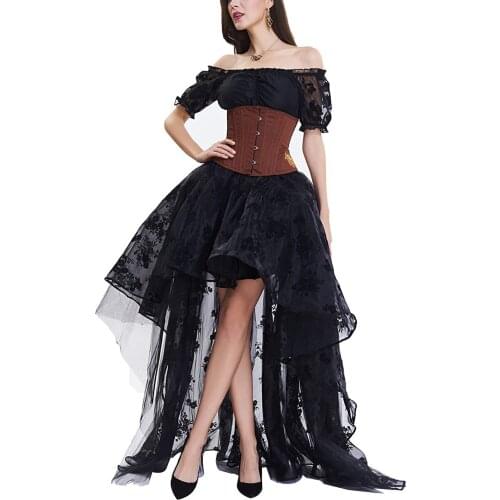 New Women Irregular Ruffle Hem Skirt Floral Embroidery Elastic Waist Tulle Skirt For Summer Casual Party Wear Black White S-XL