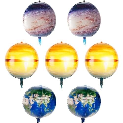 1pcs 22inch 4D Round Space Earth Dawn Starry Sky Balloon Green Day Aluminum Foil Helium Balloon Birthday Party Decoration Supply