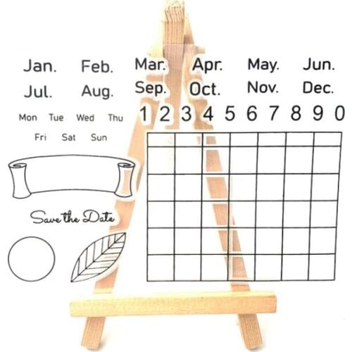 1pc Calendar Transparent Clear Silicone Stamp Seal DIY Scrapbooking Stencil Coloring Embossing Decoration Office School Supplies